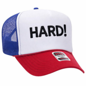 HARD! red white & blue cap